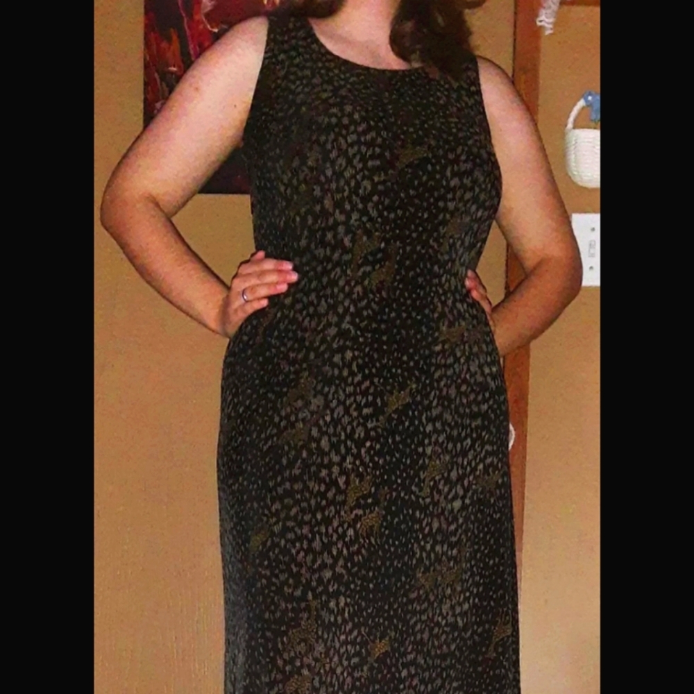 Vintage Giraffe Print Maxi Dress